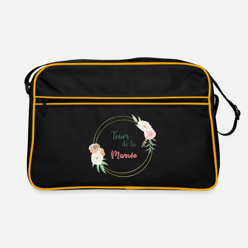 Team de la mariée - frame or et fleurs Sac Retro