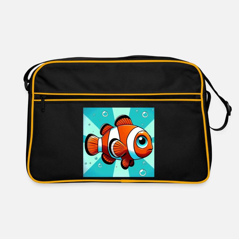 Clownfisch - Retro Tasche - Schwarz/Gold