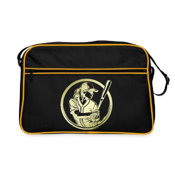 Baseball Silhouette - Sac Retro - noir/or - Devant