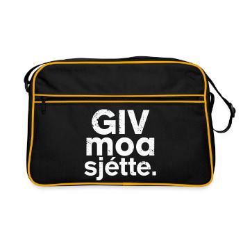 Giv moa sjette. Chemise en dialecte flamand occidental - Sac Retro - noir/or - Devant
