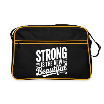 Strong is the New Beautiful - Retro Bag - black/gold - Front