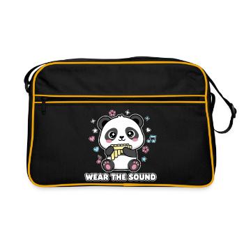 Wear The Sound – Kawaii Melodious Panda - Retro Bag - black/gold - Front