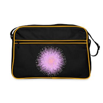 Pink Mimosa Blossom – Delicate Floral Design - Retro Bag - black/gold - Front