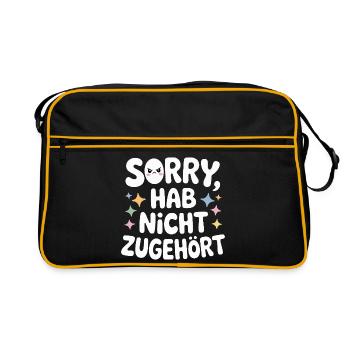 sorry didn't listen distracted anti social - Retro Bag - black/gold - Front