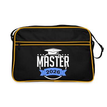 Master bestanden 2026 Promotion Sponsion - Retro Tasche - Schwarz/Gold - Vorne