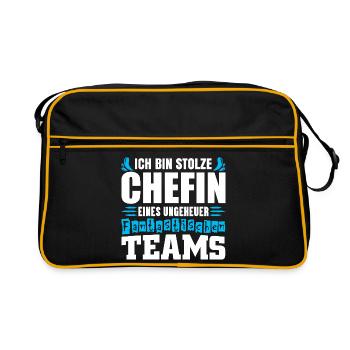 Patron fier Patron Madame Chef de département Chef d’équipe - Sac Retro - noir/or - Devant