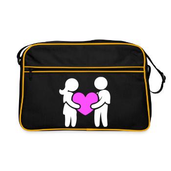 Couple amoureux - Sac Retro - noir/or - Devant