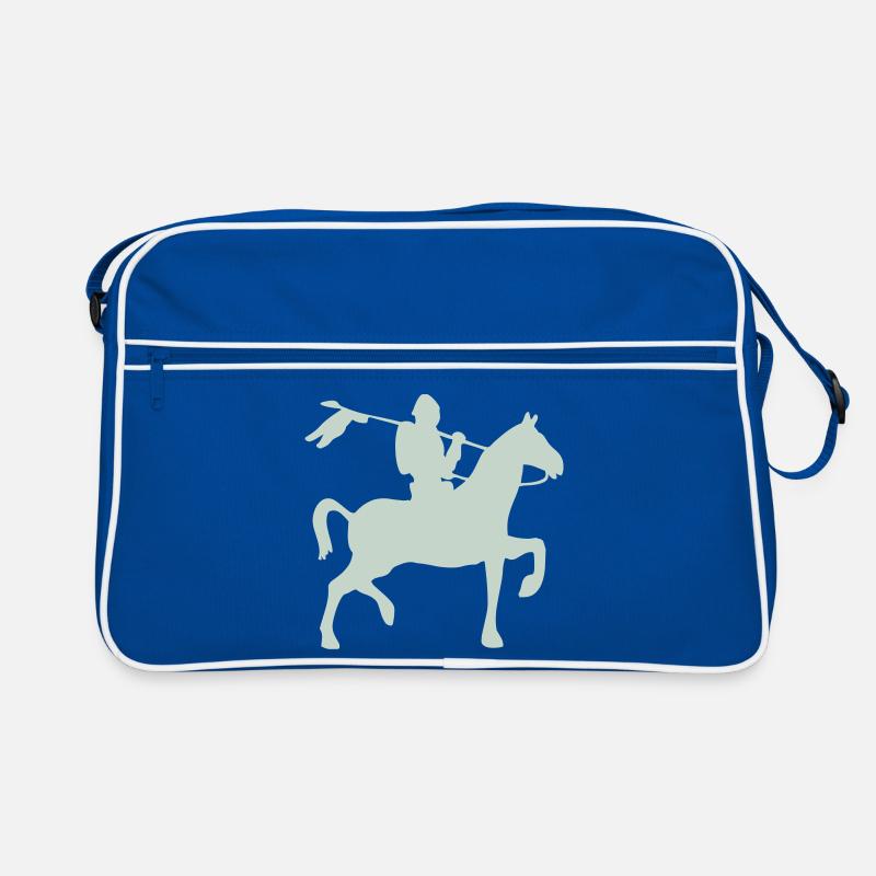 Ritter Krieger auf ein Pferd Retro Tasche