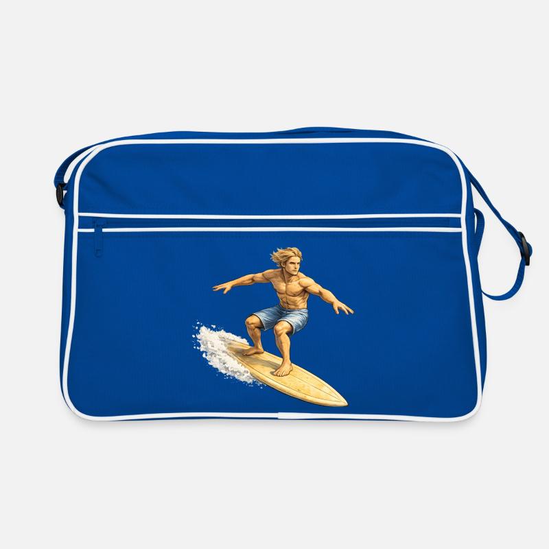 Surfer on wave in summer Retro Bag