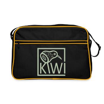 Kiwi Line Logo Bird Motif - Retro Bag - black/gold - Front