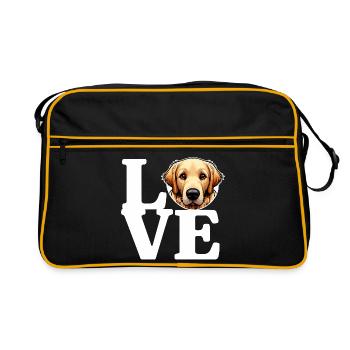 LOVE Golden Retriever Dog Dog Lover Funny - Retro Bag - black/gold - Front
