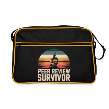 Revue par les pairs survécue | Nerd scientifique - Sac Retro - noir/or - Devant