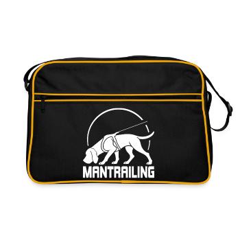 Bloodhound Mantrailing Hundesport Hunde Wilsigns - Retro Tasche - Schwarz/Gold - Vorne