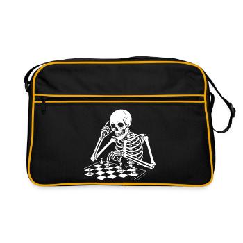 Skeleton joue aux échecs - Sac Retro - noir/or - Devant