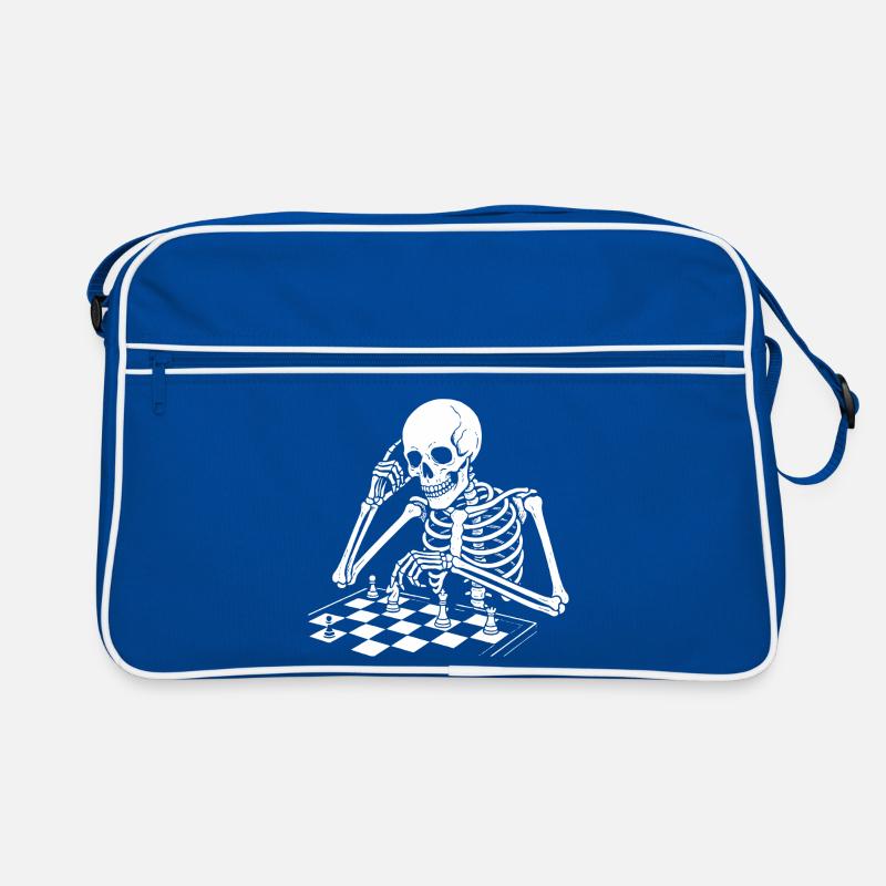 skeleton plays chess Retro Bag
