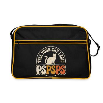 Cat Tell Your Cat Pspsps Cat Mum Meow Cats - Retro Bag - black/gold - Front