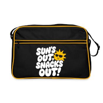 Suns Out Snacks Out Summer Design - Retro Tasche - Schwarz/Gold - Vorne