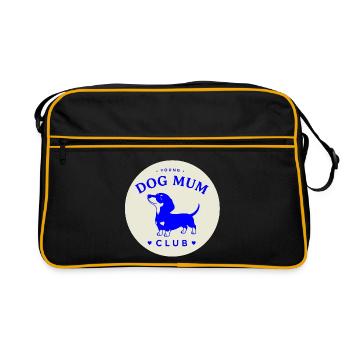 Junge Hundemutti Club Logo - Retro Tasche - Schwarz/Gold - Vorne