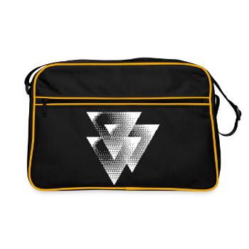 Mono Halftone Triangles design - Retro Bag - black/gold - Front