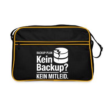 Kein Backup Plan Meme - Retro Tasche - Schwarz/Gold - Vorne