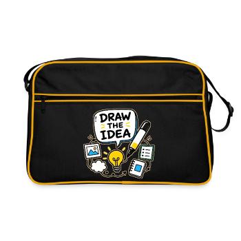 DRAW THE IDEA - Retro Bag - black/gold - Front