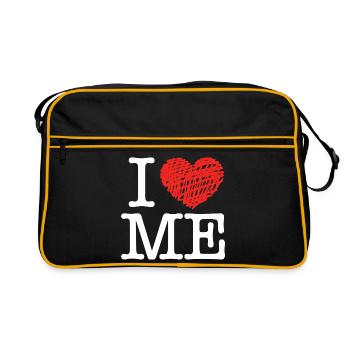 Ich liebe mich - Retro Tasche - Schwarz/Gold - Vorne
