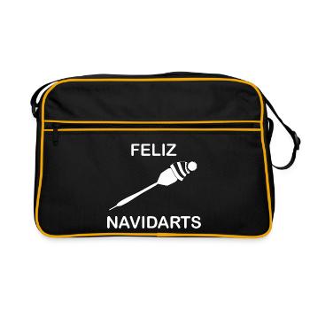 Feliz Navidarts Darts Idée cadeau de Noël - Sac Retro - noir/or - Devant