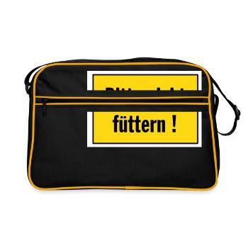 Bitte nicht füttern - AndreSi Design - Retro Tasche - Schwarz/Gold - Vorne