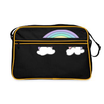 Regenbogen - Retro Tasche - Schwarz/Gold - Vorne