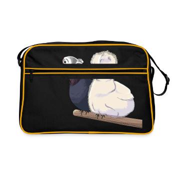 Chickens on the perch - Retro Bag - black/gold - Front