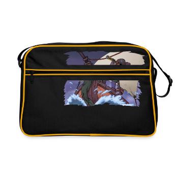 Piratenkapitän im Sturm - Retro Tasche - Schwarz/Gold - Vorne