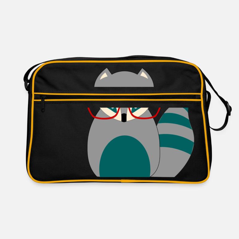 Waschbär Nerd Retro Tasche