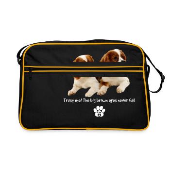 Les grands yeux bruns - Sac Retro - noir/or - Devant