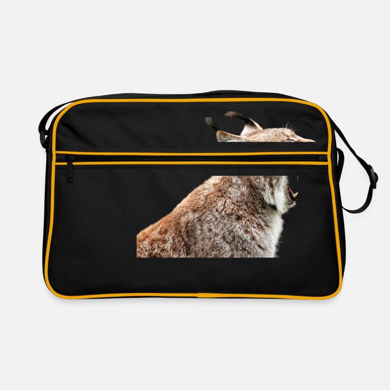 linx luchs cat katze - Retro Tasche - Schwarz/Gold