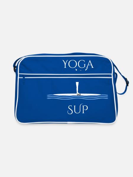 Cadeau de yoga sup yoga paddle asana - Sac Retro - bleu/blanc - Devant