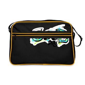 fraîche motif graffiti garçon - chemise cool pour les enfants - Sac Retro - noir/or - Devant