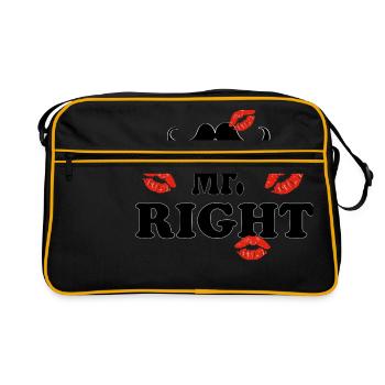 mr. right - Retro Tasche - Schwarz/Gold - Vorne