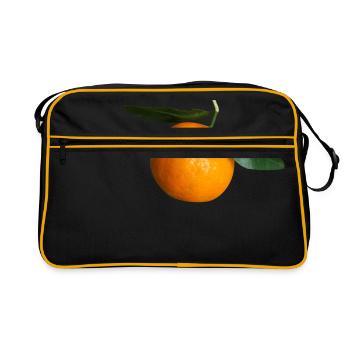 mandarin clementine tangerine mandarine veggie obs - Retro Tasche - Schwarz/Gold - Vorne