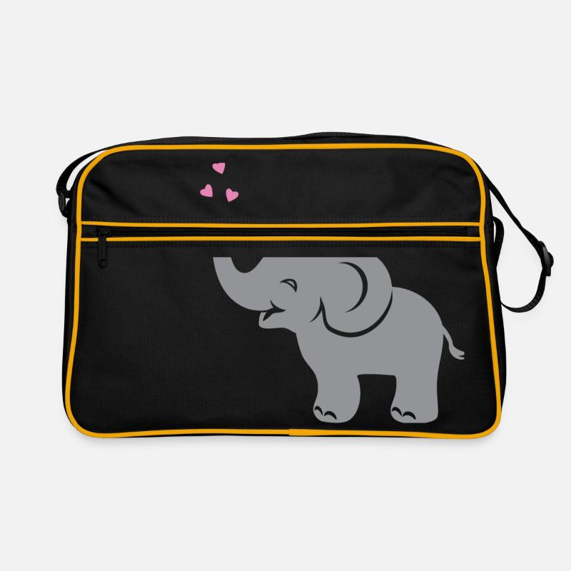 Funny bébé éléphant avec des coeurs Sac Retro