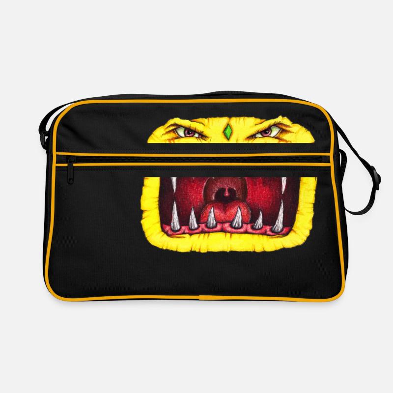 Monster with teeth yellow Retro Bag