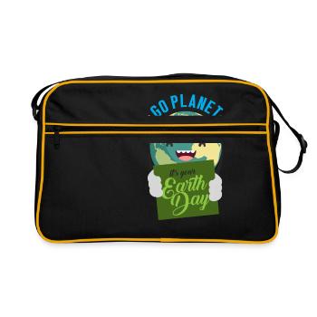 Jour de la planète 2018 chemise Go Planet - cadeau - Sac Retro - noir/or - Devant