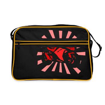 Motorcycle Racing Motorcycle Motorbike Gift - Retro Bag - black/gold - Front