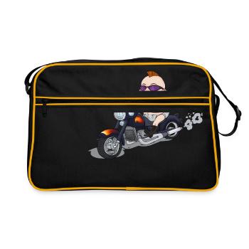 Baby Rider - Retro Tasche - Schwarz/Gold - Vorne