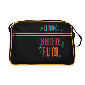 Hope Trust Faith Motivation Pattern - Retro Bag - black/gold - Front