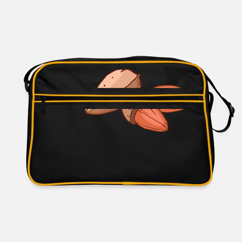 Mandelbaum Mandeln - Retro Tasche - Schwarz/Gold