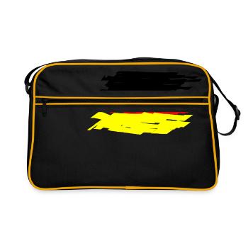 Germany Flag, wiped shirt, buy, sports - Retro Bag - black/gold - Front