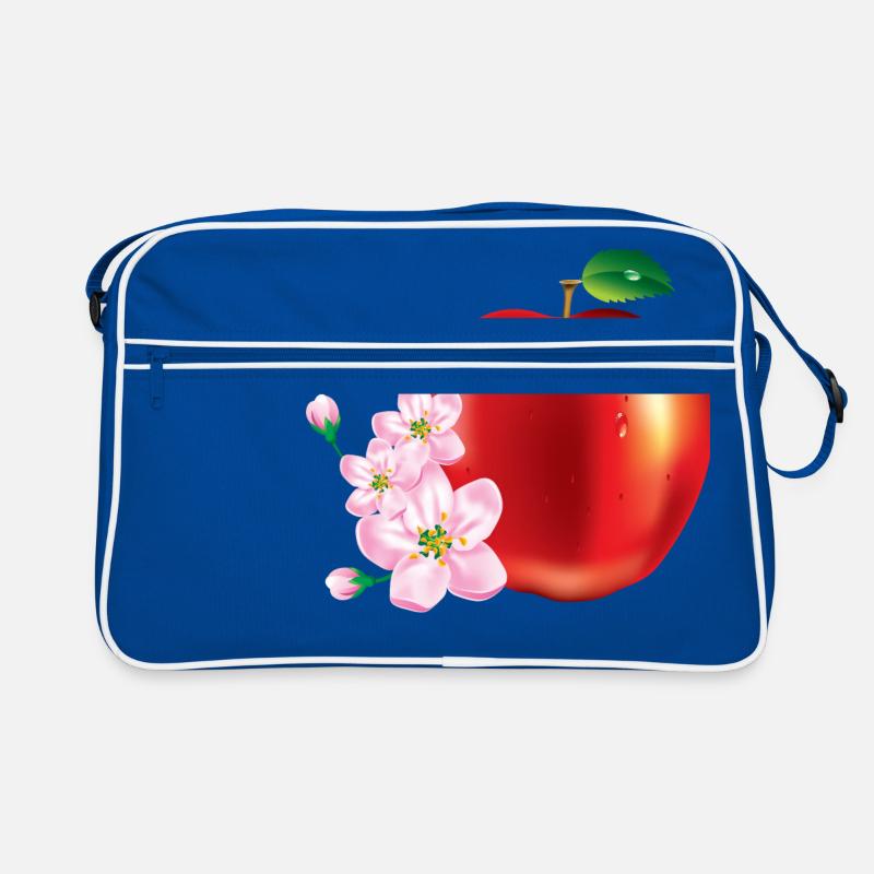 Apple with cherry blossom design Retro Bag