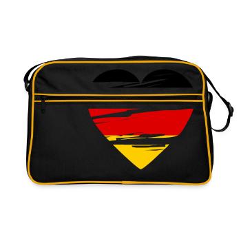 Football Allemagne 2020 Champion d’Europe Champion du Monde Fan - Sac Retro - noir/or - Devant