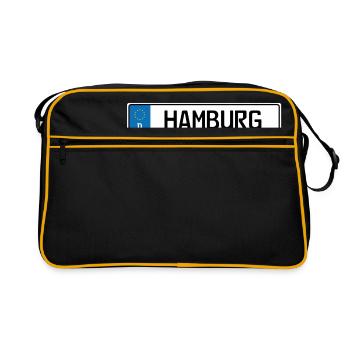 License plate Hamburg - Retro Bag - black/gold - Front