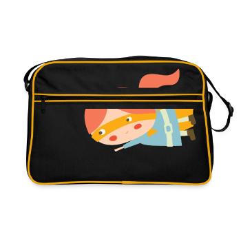 Flying superheroine - Retro Bag - black/gold - Front